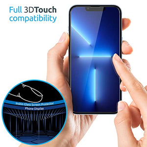 Inskin 2-in-1 [Screen and Rear Camera Lens] Tempered Glass Protector, fits Apple iPhone 13. 2+2 Pack with Application Frame.