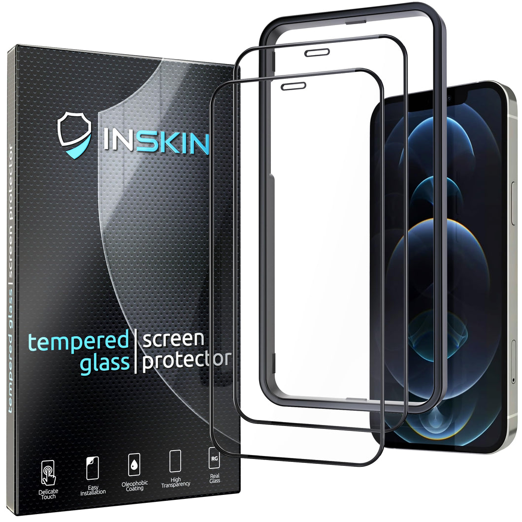 Inskin Anti-Glare Screen Protector for Apple iPhone 12 Pro Max 6.7 inch - 2-Pack, 9H Tempered Glass, Matte Finish