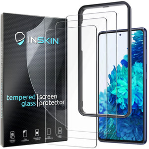 Inskin Screen Protector for Samsung Galaxy S20 FE (4G/5G, 2020) 6.5" - 3-Pack, Tempered Glass, Auto-Align Installation, Fingerprint Friendly, Long-Lasting Coating, Fits Cases