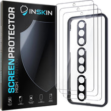 Load image into Gallery viewer, Inskin Tempered Glass Screen Protector for Samsung Fan Edition (FE) Series - Ultimate 3+3 Bundle with Camera Lens Guard and Auto Alignment Tray - Ultra HD, Case Compatible