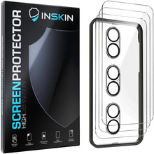 Load image into Gallery viewer, Inskin Tempered Glass Screen Protector for iPhone 16 Series - Ultimate 3+3 Bundle with Camera Lens Guard and Auto Alignment Tray - Ultra HD, Case Compatible