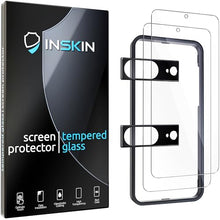 Load image into Gallery viewer, Inskin Screen Protector for Google Pixel 8 (6.17 inch, 2023) - 2+2 Tempered Glass for Screen &amp; Camera Lens, Auto-Align Installation, Fingerprint ID Support, Plasma Coating, Fits Cases