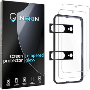 Inskin Screen Protector for Google Pixel 8 (6.17 inch, 2023) - 2+2 Tempered Glass for Screen & Camera Lens, Auto-Align Installation, Fingerprint ID Support, Plasma Coating, Fits Cases