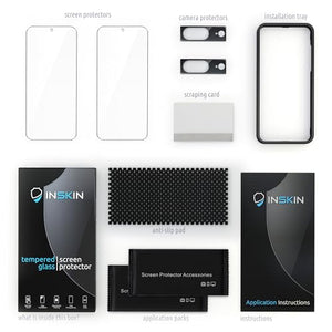 Inskin Screen Protector for Google Pixel 8 Pro (6.7 inch, 2023) - 2+2 Tempered Glass for Screen & Camera Lens, Auto-Align Installation, Fingerprint ID Support, Plasma Coating, Fits Cases