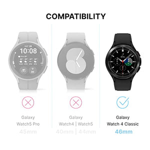Inskin Tempered Glass Screen Protector, fits Samsung Galaxy Watch4 Classic [2021]. 3-Pack.