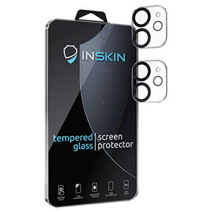 Inskin Tempered Glass Camera Lens Protector, fits Apple iPhone 12 6.1 inch. Jet-Black. 2-Pack.