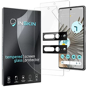 Inskin Screen Protector for Google Pixel 7 Pro (6.7 inch, 2022) - 2+2 TPU FIlm for Screen & Tempered Glass for Camera Lens, Fingerprint ID Support, Plasma Coating, Fits Cases