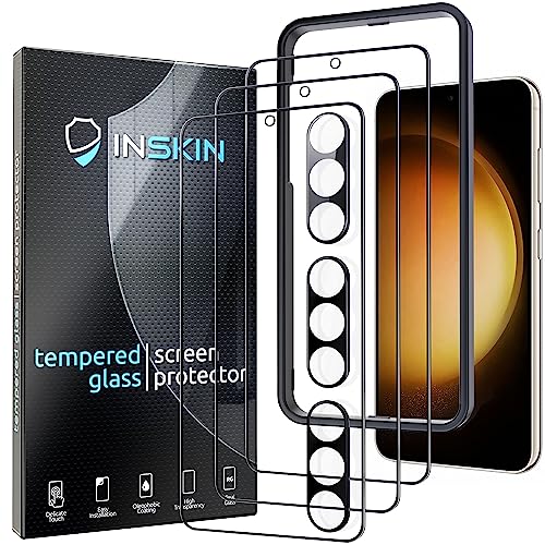 Inskin Anti Glare Screen and HD Clear Camera Lens Protector, fits Samsung Galaxy S23 5G 6.1 inch [2023] - 3+3 Pack, 9H Matte Tempered Glass Film, Case-Friendly