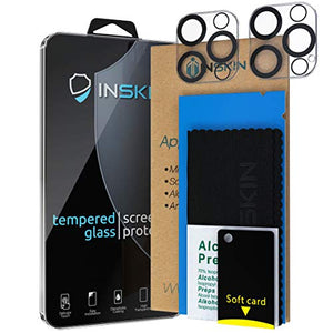 Inskin Tempered Glass Camera Lens Protector, fits Apple iPhone 12 Pro 6.1 inch. Jet-Black. 2-Pack.