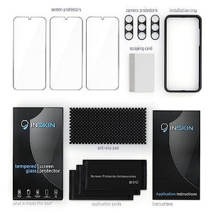 Inskin Tempered Glass Protector for Samsung Galaxy S23 5G/S23 Plus 5G [2023] - 3+3 Pack, Screen + Camera, Ultrasonic Fingerprint Compatible, Case-Friendly