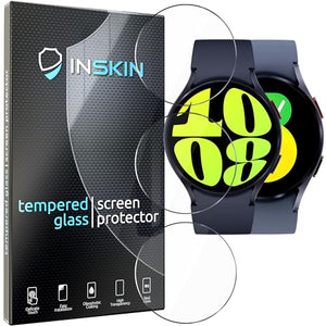 Inskin Tempered Glass Screen Protector, fits Samsung Galaxy Watch4 [2021]. 3-Pack.