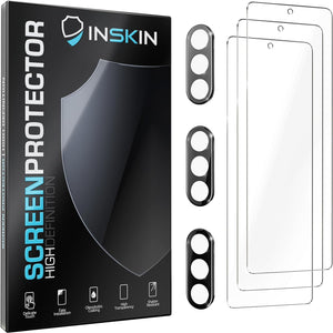 Inskin Screen Protector for Samsung Galaxy Z Fold 5 5G (7.6 inch, 2023) - 3+3 Tempered Glass for Outer Screen & Camera Lens, Anti Fingerprint Plasma Coating, Fits Cases