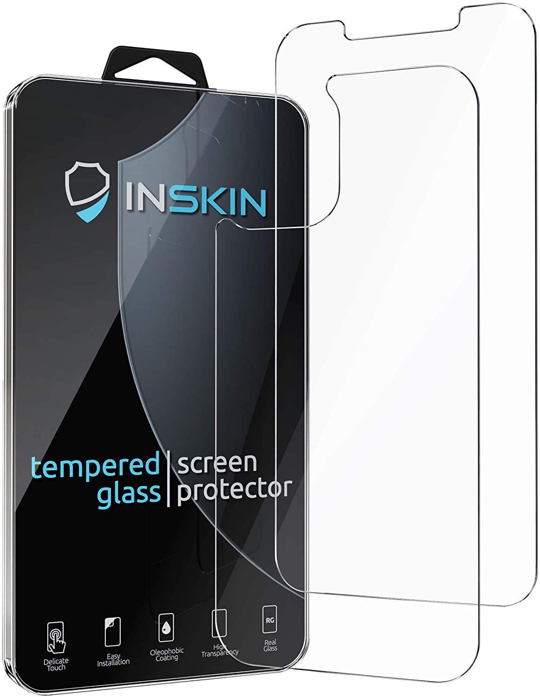 Inskin 2-in-1 Front and Back Tempered Glass Screen Protector, fits Apple iPhone 12 Mini 5.4 inch.