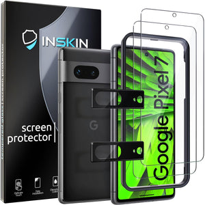 Inskin Screen Protector for Google Pixel 7 6.3 inch - 2+2 Tempered Glass for Screen & Camera Lens, Auto-Align Installation, Fingerprint ID Support, Plasma Coating, Fits Cases