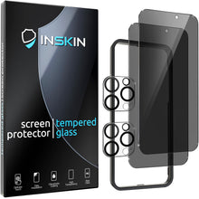 Load image into Gallery viewer, Inskin Privacy Screen Protector for iPhone 15 Pro Max (6.7 inch, 2023) - 2+2 Tempered Glass for Screen &amp; Camera Lens, Auto-Align Installation, Long-Lasting Plasma Coating, Fits Cases