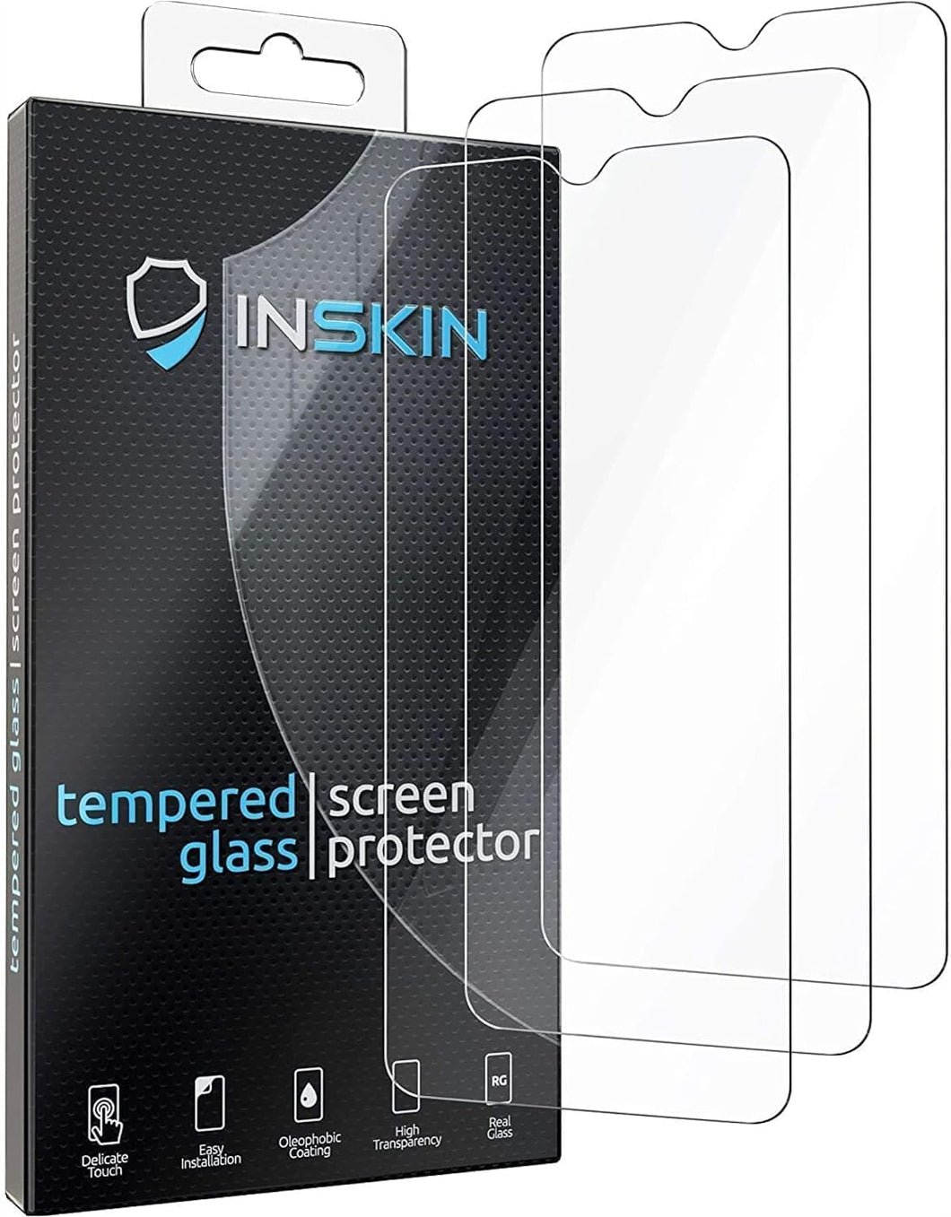 Inskin Tempered Glass Screen Protector, fits LG K41S 6.55 inch [2020] - 3-Pack, HD Clear, Case-Friendly, 9H Hardness, Anti Scratch, Bubble Free Adhesive