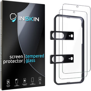 Inskin Screen Protector for Google Pixel 7 6.3 inch - 2+2 Tempered Glass for Screen & Camera Lens, Auto-Align Installation, Fingerprint ID Support, Plasma Coating, Fits Cases
