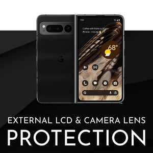 Inskin Screen Protector for Google Pixel Fold 5G (7.6 inch, 2023) - 3+3 Tempered Glass for Screen & Camera Lens, Ultra HD, Fingerprint ID Support, Plasma Coating, Fits Cases
