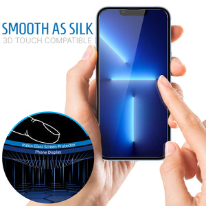 Inskin Tempered Glass Screen Protector for iPhone 13 Pro 6.1 inch - Ultimate 2+2 Bundle with Camera Lens Guard and Auto Alignment Tray - Ultra HD, Case Compatible