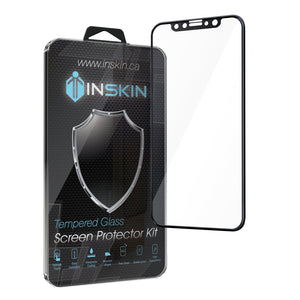Inskin 3D Full Coverage Tempered Glass Screen Protector, fits iPhone X and iPhone Xs 5.8 inch. Black. 1-Pack.
