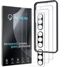 Load image into Gallery viewer, Inskin Tempered Glass Protector for Samsung Galaxy S23 5G/S23 Plus 5G [2023] - 3+3 Pack, Screen + Camera, Ultrasonic Fingerprint Compatible, Case-Friendly