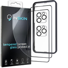 Load image into Gallery viewer, Inskin 2-in-1 Matte Anti-Glare Screen and Clear Rear Camera Lens Tempered Glass Protector, fits Apple iPhone 13 Pro. 2+2 Pack with Application Frame.