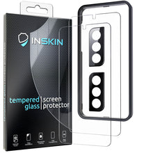 Load image into Gallery viewer, Inskin Tempered Glass Protector for Samsung Galaxy S22 5G/S22 Plus 5G[2022] - 2+2 Pack, Screen + Camera, Ultrasonic Fingerprint Compatible, Case-Friendly