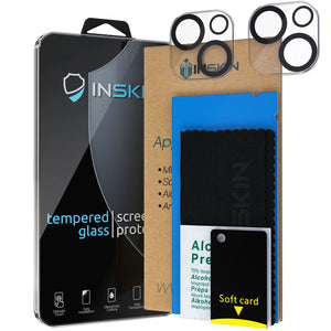 Inskin Tempered Glass Camera Lens Protector, fits Apple iPhone 13/13 Mini. Jet-Black. 2-Pack.