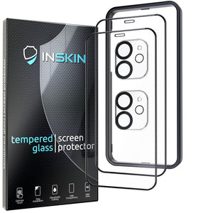Inskin 2-in-1 Inskin Anti Glare Screen and HD Clear Camera Lens Protector for iPhone 12 Mini 5.4 inch - 2+2-Pack, 9H Tempered Glass, Matte Finish