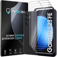 Load image into Gallery viewer, Inskin Screen Protector for Samsung Galaxy S23 FE 5G 6.4 inch [2023] - 3-Pack, Tempered Glass with Auto Alignment Kit, Ultra HD, Fingerprint ID Support, Case Compatible