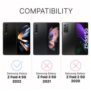 Inskin Screen Protector for Samsung Galaxy Z Fold 4 5G (7.6 inch, 2022) - 3+3 Tempered Glass for Outer Screen & Camera Lens, Anti Fingerprint Plasma Coating, Fits Cases