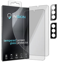 Load image into Gallery viewer, Inskin Privacy Anti-Spy Tempered Glass Screen and HD Clear Camera Lens Protector, fits Samsung Galaxy S22 Plus 5G 6.6 inch [2022] - 2+2 Pack, Ultrasonic Fingerprint Compatible, Anti-Scratch, Precision Touch, Bubble-Free Adhesive