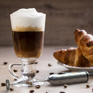 Inskin CoffeeMania Handheld Stainless Steel Milk Frother, Dual Speed Steamless Whisk for Latte, Cappuccino, Matcha, Hot Chocolate and More