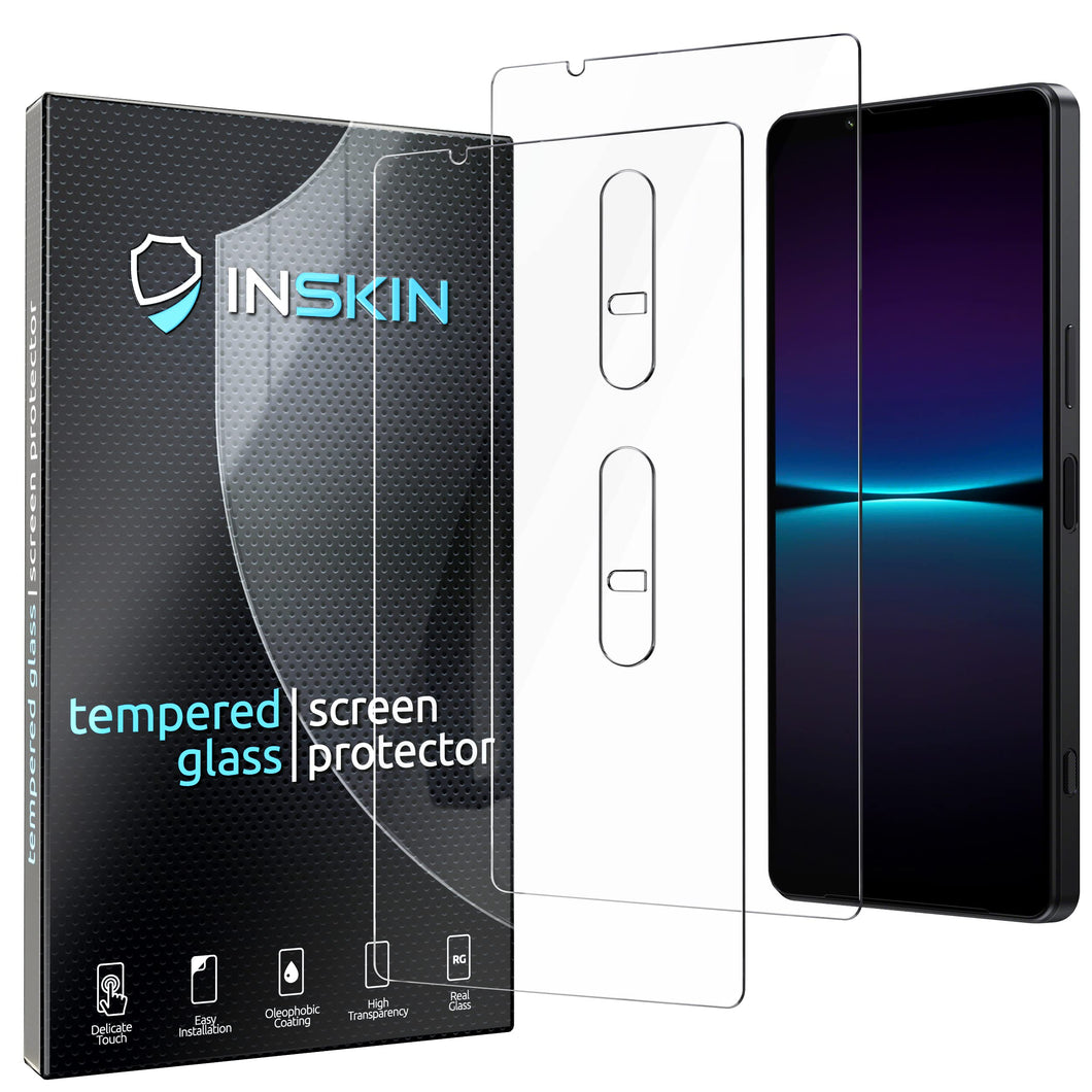 Inskin Screen and Camera Lens Protector for Sony Xperia 1 IV 6.5 inch [2022] - 2+2 Pack, Case Friendly Tempered Glass Film, HD Clear, Anti-Scratch, Bubble-Free