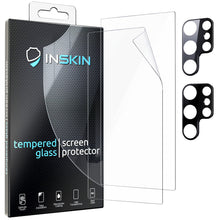 Load image into Gallery viewer, Inskin TPU Film Screen and Tempered Glass Camera Lens Protector for Samsung Galaxy S22 Ultra 5G 6.8 inch [2022] - 2+2 Pack, Fingerprint Compatible, 3D Full Coverage, Ultra-Thin, Ultra HD, Bubble Free.