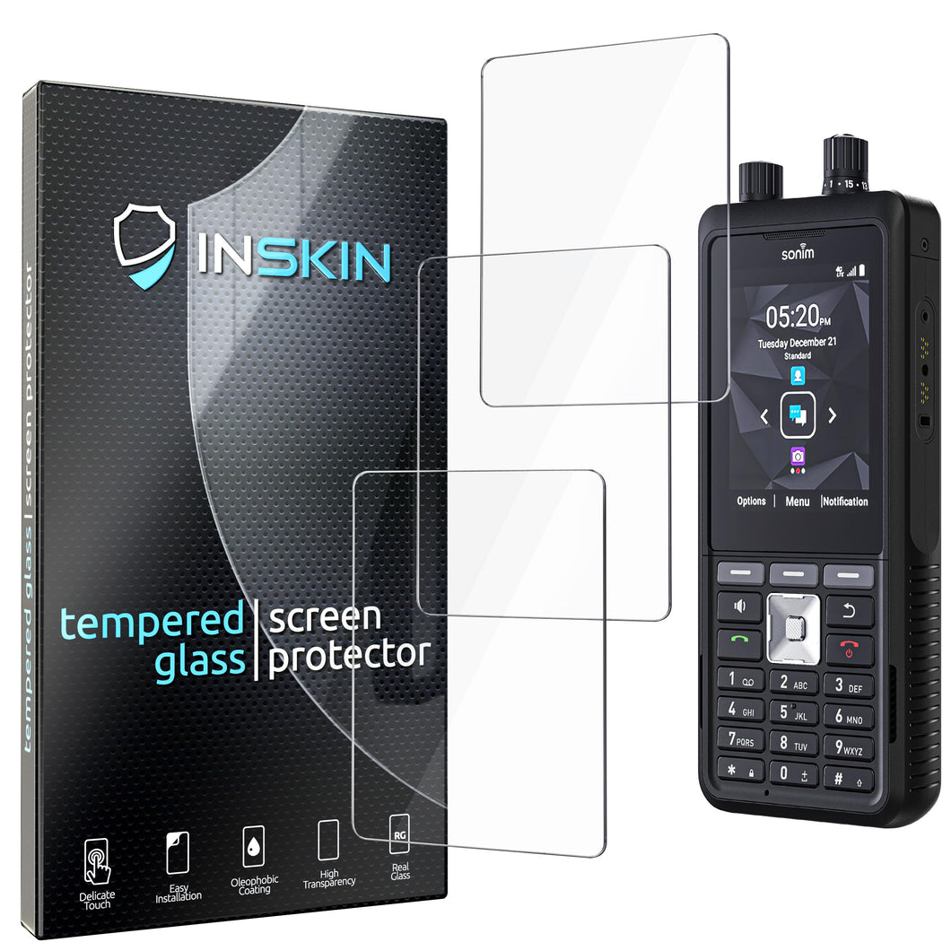 Inskin Screen Protector for Sonim XP5 Plus XP5900 2.8 inch [2022]- 3-Pack, 9H Tempered Glass, HD Clear, Case-Friendly