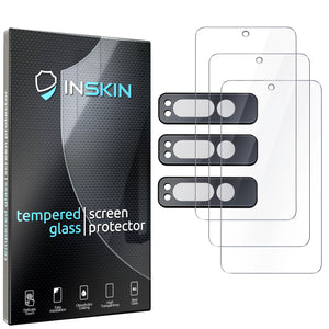 Inskin Screen Protector for Google Pixel Fold 5G (7.6 inch, 2023) - 3+3 Tempered Glass for Screen & Camera Lens, Ultra HD, Fingerprint ID Support, Plasma Coating, Fits Cases