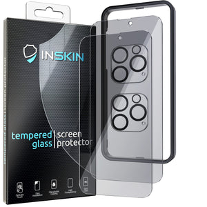 Inskin Privacy Screen Protector for iPhone 14 Pro Max (6.7 inch, 2022) - 2+2 Tempered Glass for Screen & Camera Lens, Auto-Align Installation, Ultra HD, Long-Lasting Plasma Coating, Fits Cases